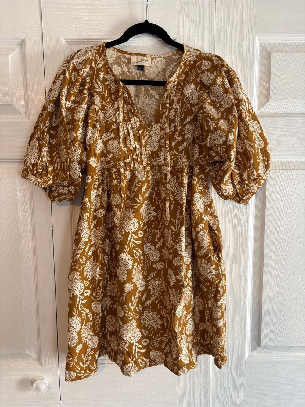 Target Universal Thread Block Print Dress Goldenrod Size Small